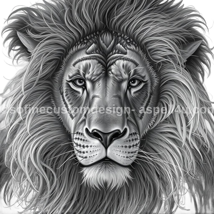 The Face of Lion Pride AI Created One of a Kind Digital Download Canvas Poster Wall Art Print DIY Printable Gift Make Your Own Crafts
