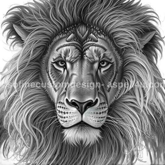 The Face of Lion Pride AI Created One of a Kind Digital Download Canvas Poster Wall Art Print DIY Printable Gift Make Your Own Crafts
