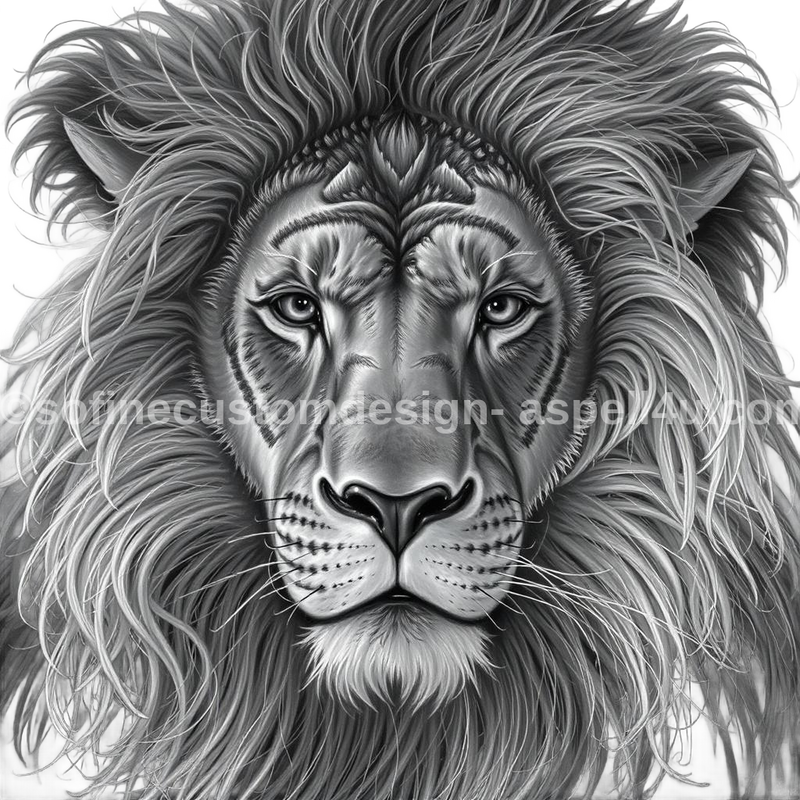The Face of Lion Pride AI Created One of a Kind Digital Download Canvas Poster Wall Art Print DIY Printable Gift Make Your Own Crafts
