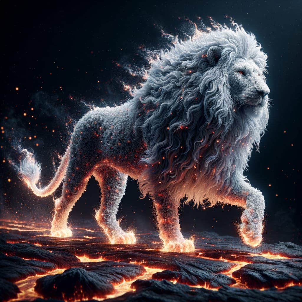 Male Lion in Multicolored Background - Custom AI Created Art - High Res Digital Download - Use for Your Next DIY Craft - Makes a Great Gift