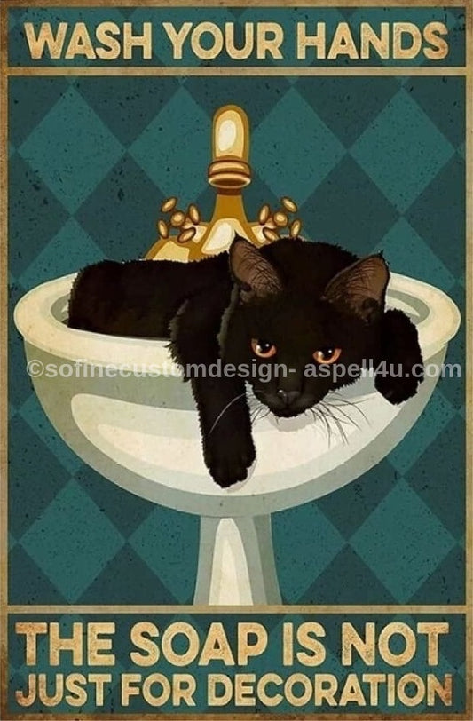 Wash Your Hands The Soap Is Not Just For Decoration AI Created Digital Download Canvas Poster Print DIY Printable Gift Make Your Own Crafts
