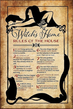 Rules Of The House - Wicca Coven Art Display - Digital Download - Canvas Poster - One of A Kind Print - Custom Made AI Designed (Copy)