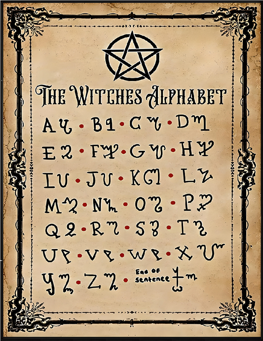 Witches Alphabet Enchanting Wall Art Book of Shadows Pages for Pagan Witchcraft Lovers and Education Enthusiasts Digital Download DIY Gift