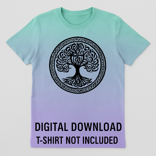 Yggdrasil Tree of Life Tattoo Design – Viking Norse Symbol – Celtic Knotwork Odin Art – Digital Download PNG SVG File for Cricut & Print