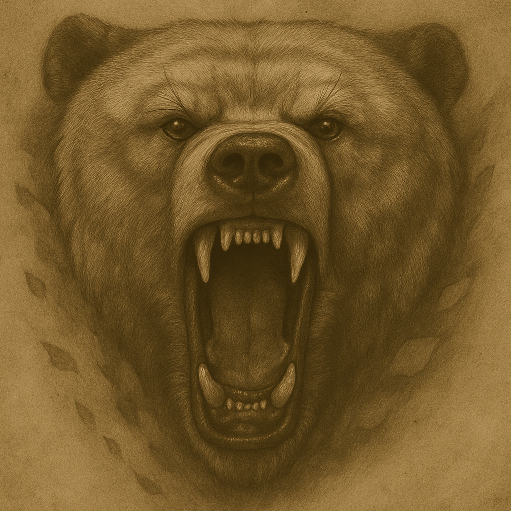 Lions and Tigers Bears and Wolves Oh My Digital Print Set of 4 | Wildlife Animal Wall Art | Rustic Woodland Nature Decor | Cabin Lodge Gift