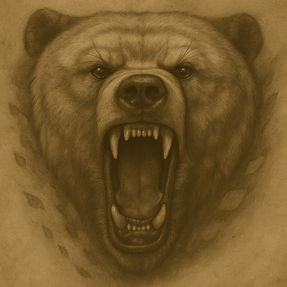 Lions and Tigers Bears and Wolves Oh My Digital Print Set of 4 | Wildlife Animal Wall Art | Rustic Woodland Nature Decor | Cabin Lodge Gift