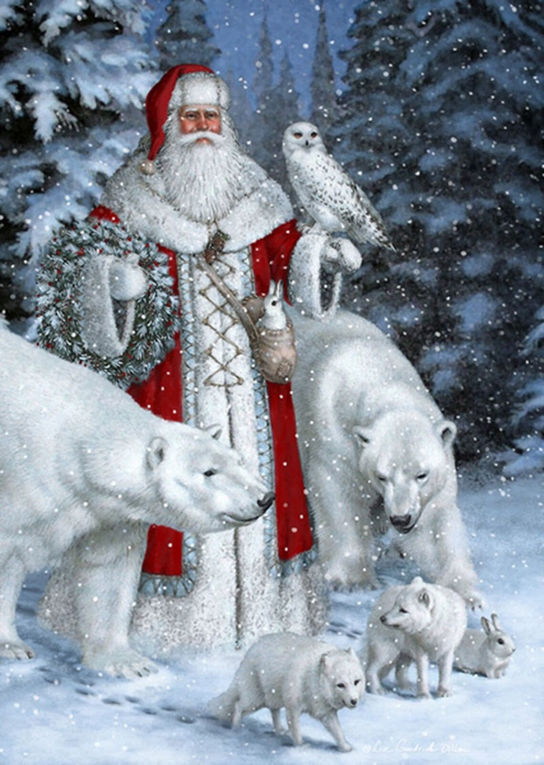 Santa Clause in White 300dpi Kids and Adults Lifetime Access Can be Resized Instant Digital Download