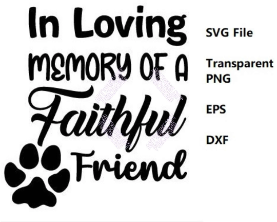 In Loving Memory Of A Faithful Friend Pet Loss Remembrance Gift - AI Assisted Digital Download - Canvas Poster Wall Art - DIY Grief Cards