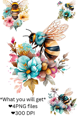 Editable Retro Floral Bee Watercolor Canva Template Link To Customize as you like 4 high quality print files Ready to upload on AMAZON KDP.