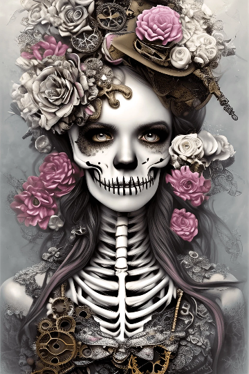 Collection of Steampunk Images Female Faces - Digital Download Poster, Canvas Print, Wall Art, Spell Page, Junk Journal, Cottage Core DIY Art