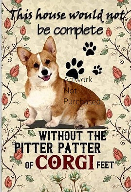 Corgi This House Print Wall Art Digital download Instant Access Can Be Edited And Resized