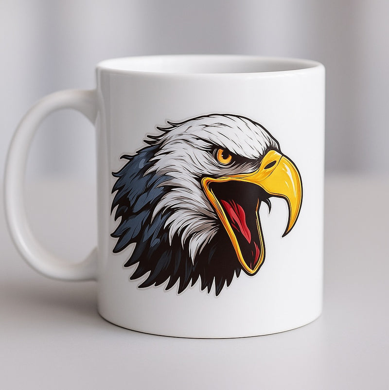 Fierce Eagle Head Clipart – Transparent PNG & Scalable SVG – Patriotic American Bald Eagle Art for Sublimation, Crafts, and Tattoo Design