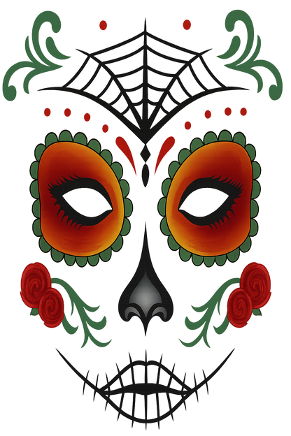 Print Your Day of the Dead Face Mask Tattoo Design for Halloween Costume, Sugar Skull Art, Instant Download, DIY Temporary Ink (Copy)