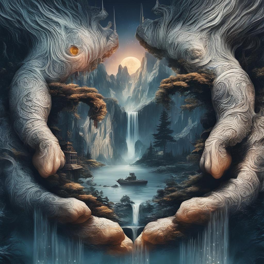 The Hands of a Waterfall - Create Your Own Art - Digital Download - Custom Wall Print - Retro Vintage Style DIY Art