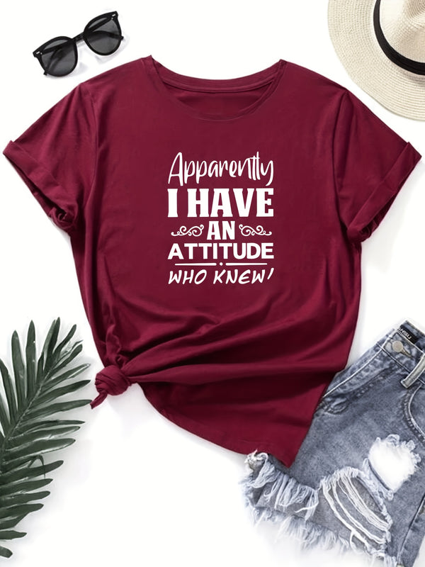 Apparently I have an Attitude 100% Cotton T-Shirt for Men or Women Soft, Comfortable, Breathable Adult T-Shirt