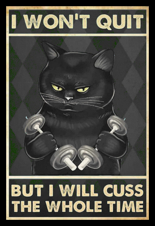 Black Cat I Won't Quit I Will Cuss the Whole Time- AI Enhanced Versatile Digital Designed Instant Download Fairycore, Cottagecore, DIY Craft