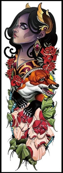 Dual Femme Guardian Spirits – Fox and Panther Tattoo Flash Set for Fantasy Ink Art or Tattoo Shop Display Digital Download Print
