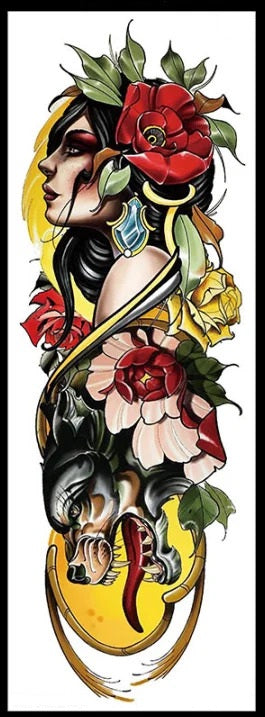 Dual Femme Guardian Spirits – Fox and Panther Tattoo Flash Set for Fantasy Ink Art or Tattoo Shop Display Digital Download Print