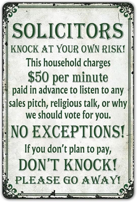 No Soliciting Sign DIY Digital Download – No Sales, Politics, Religion, Fundraising – Printable Yard or Door Sign Template Instant Download