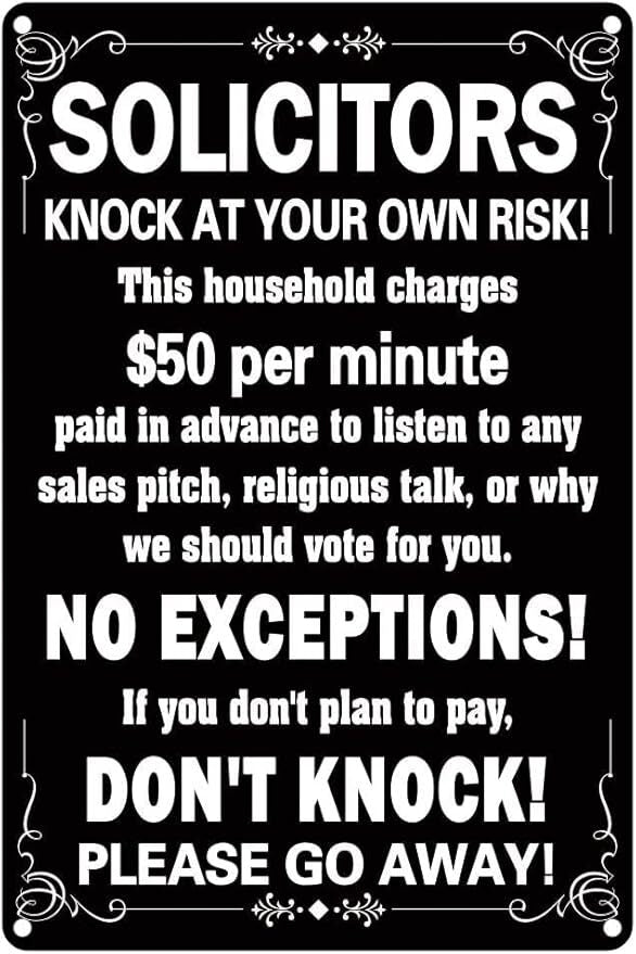 No Soliciting Sign DIY Digital Download – No Sales, Politics, Religion, Fundraising – Printable Yard or Door Sign Template Instant Download