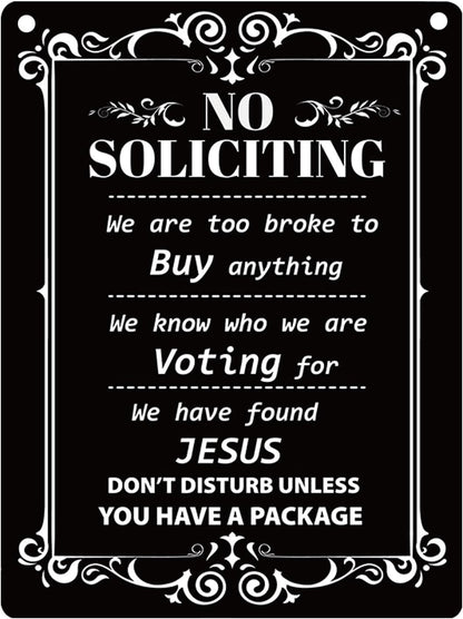 No Soliciting Sign DIY Digital Download – No Sales, Politics, Religion, Fundraising – Printable Yard or Door Sign Template Instant Download