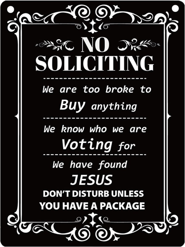 No Soliciting Sign DIY Digital Download – No Sales, Politics, Religion, Fundraising – Printable Yard or Door Sign Template Instant Download