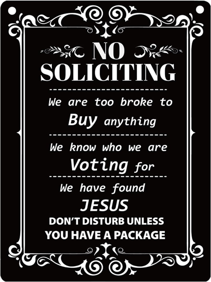 No Soliciting Sign DIY Digital Download – No Sales, Politics, Religion, Fundraising – Printable Yard or Door Sign Template Instant Download