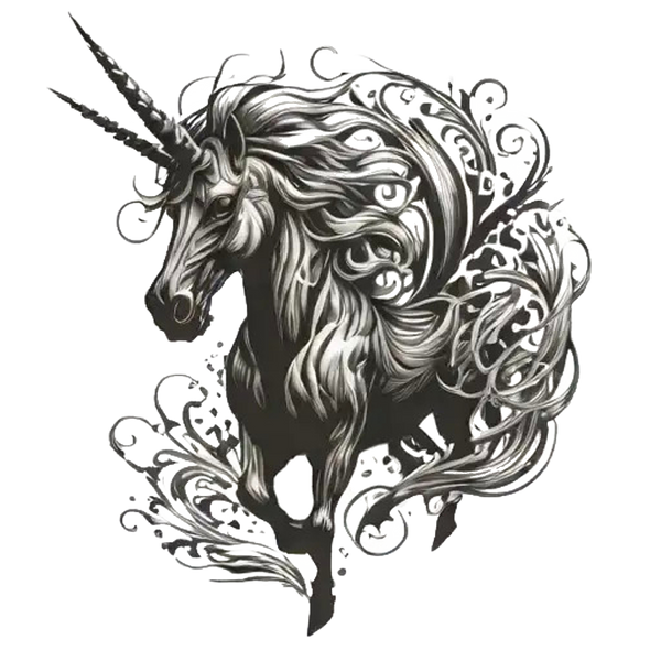 Running Unicorn Fantasy Horse AI Created Transparent Background High Res - Digital Download Canvas Print Junk Journal Cottage Core DIY Craft