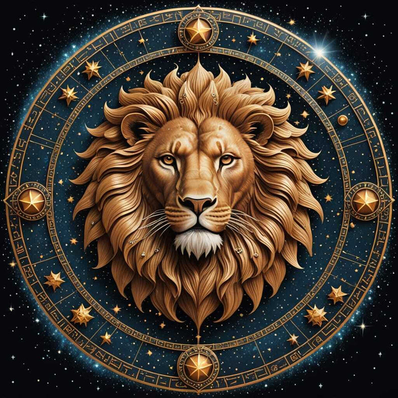 Majestic Lion Zodiac Medallion Transparent AI Created One of a Kind Digital Download Canvas Poster Wall Art DIY Printable DIY Craft Supply