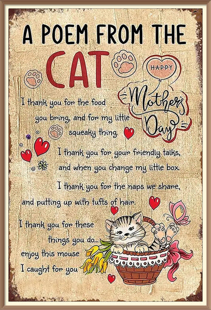 A Poem From The Cat - Create Your Own Art - Digital Download - Custom Wall Print - Retro Vintage Style DIY Art - Gift for Friend