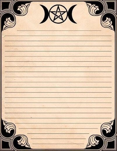 Vintage Digital Ephemera Paper AI Created Wicca Witch Design - Digital Download Art Paper for Junk Journal Scrapbook Cottage Core DIY Craft
