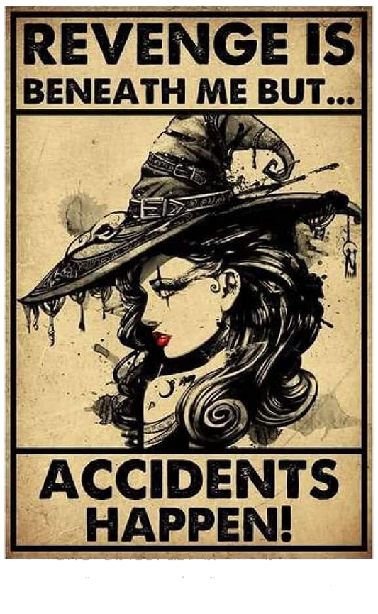 Revenge Is Beneath Me But Accidents Happen Digital Download | Vintage Rust Styled House Decor | Witches Magic Knowledge | Kitchen Blessing