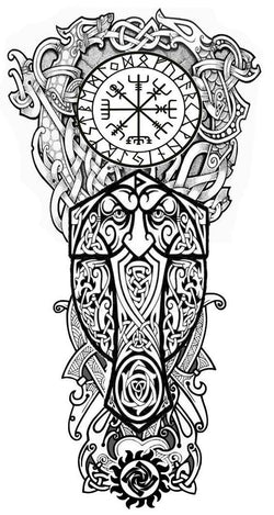 GOW Odin Viking Nordic Compass Medieval Celtic Tree of Life Wolves Flash Sublimation Printable Digital Tattoo Resizable Cosplay Costume Art