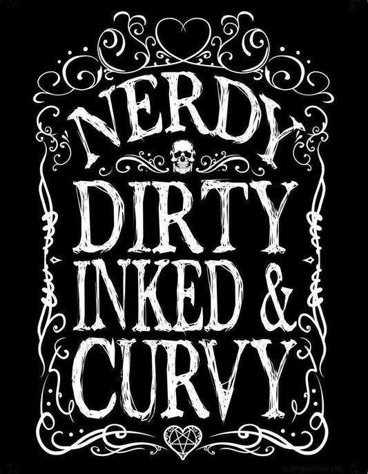 Dirty Inked and Curvy Tattoo Addict Goth Alt Punk Wall Poster Instant Digital Download High Resolution Sublimation Printable Custom Art DIY