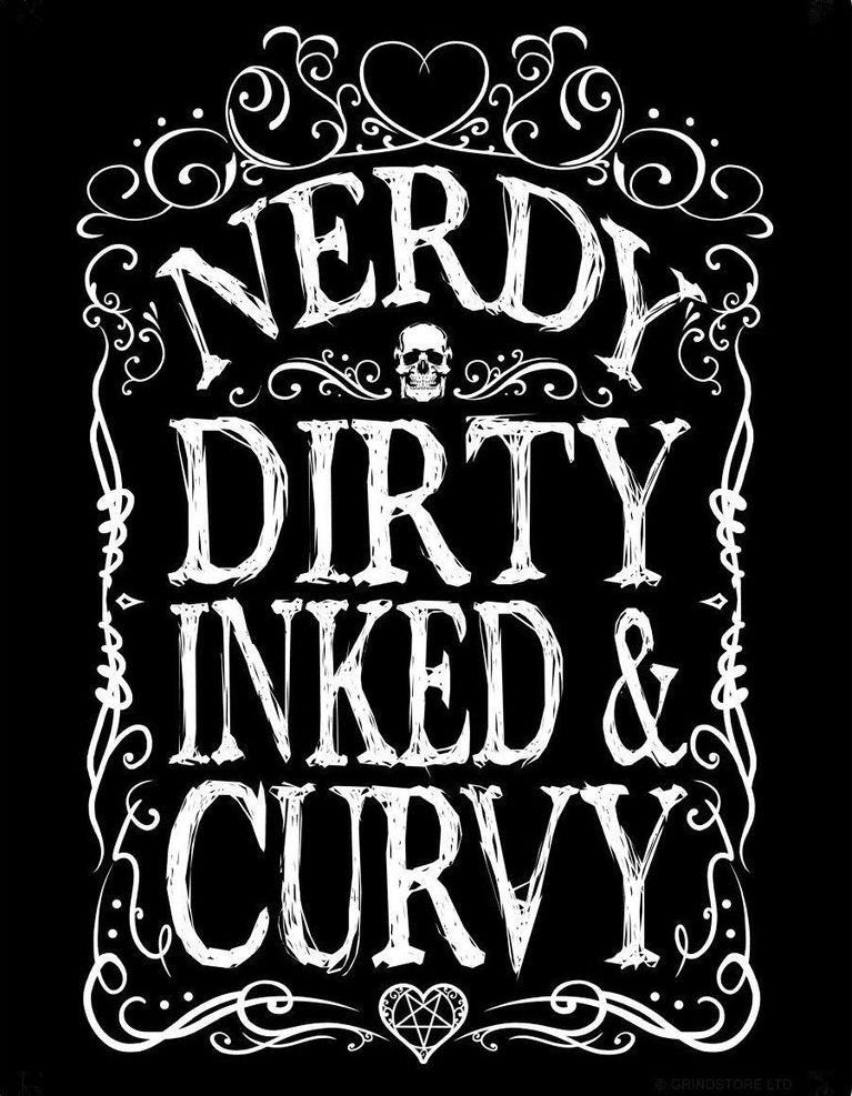 Dirty Inked and Curvy Tattoo Addict Goth Alt Punk Wall Poster Instant Digital Download High Resolution Sublimation Printable Custom Art DIY