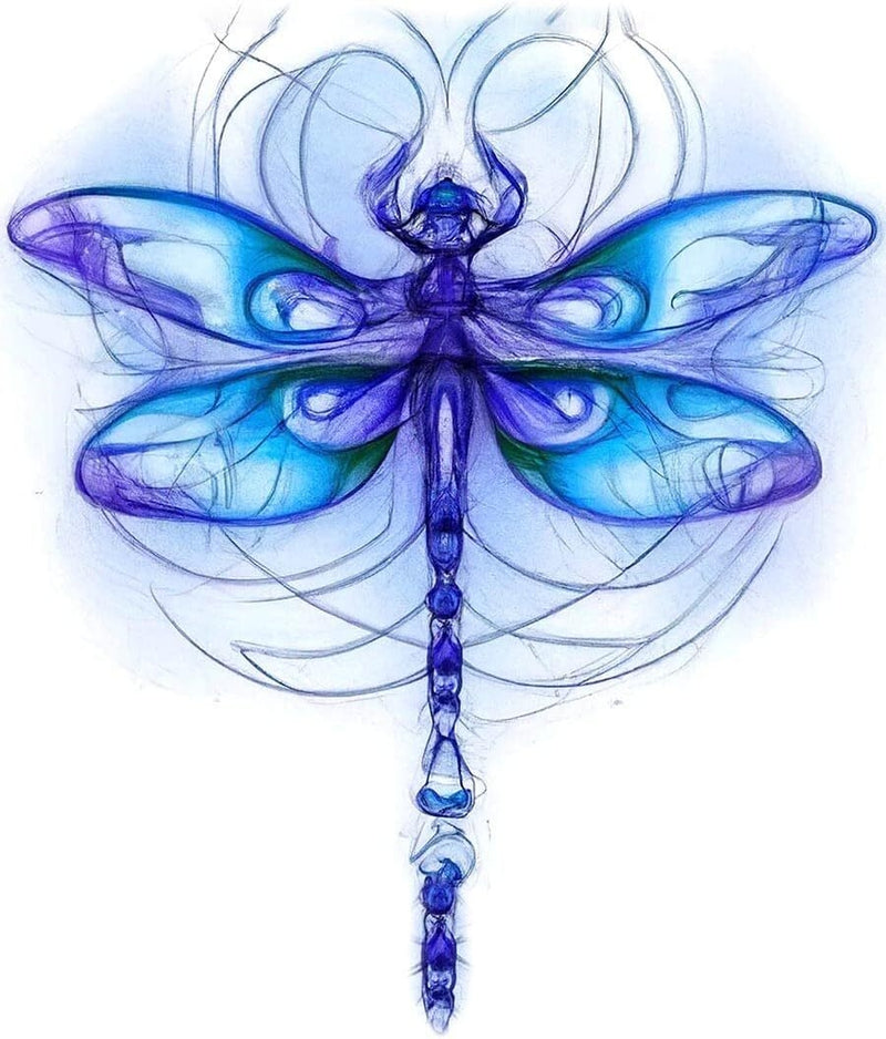 Majestic Blue and Purple Dragonfly - Custom AI Created Art - High Res Digital Download - Use for Your Next DIY Craft - Makes a Great Gift 