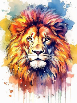 Male Lion in Multicolored Background - Custom AI Created Art - High Res Digital Download - Use for Your Next DIY Craft - Makes a Great Gift