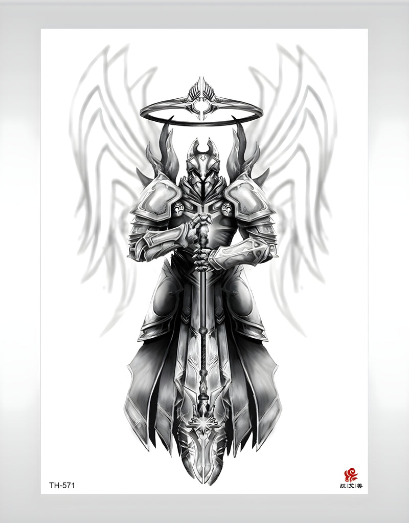 Digital Tattoo Design Download Pack Angels Demons Skulls Dragon Eye Gothic Fantasy Line Art for Flash Sheets or Ink Inspiration