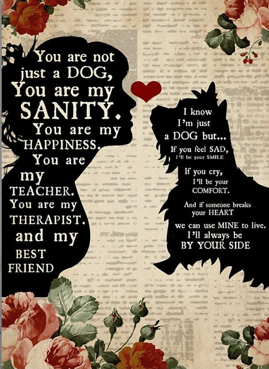 I am just a Dog Yorkshire Terrier - Unique Dog Lover Gift - Home Decor Vintage Style DIY Printable Art Unique AI Created Digital Art Poster