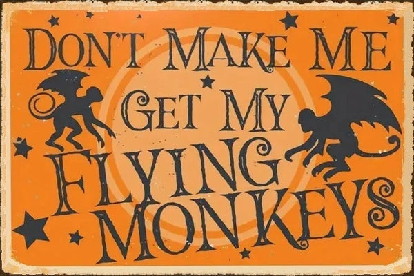  Don't Make Me Get My Flying Monkeys | Digital Download | Witches Magic Knowledge | Wicca Gift Vintage Style | AI Created DIY Printable Art