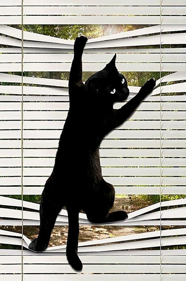 Black Cat Climbing Window Shade - High Resolution Versatile Digital Art Instant Download Fairycore, Cottagecore, DIY Crafts