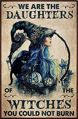 The Daughters of The Witches  You Couldn't Burn - AI Created Digital Download - Custom Wall Print - Retro Vintage Style DIY Art - Wicca Gift