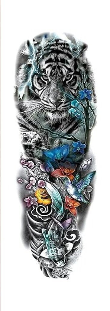 Set of 10 Full Arm Tattoo Sleeves Temporary Large Fake Body Art For Men or Women