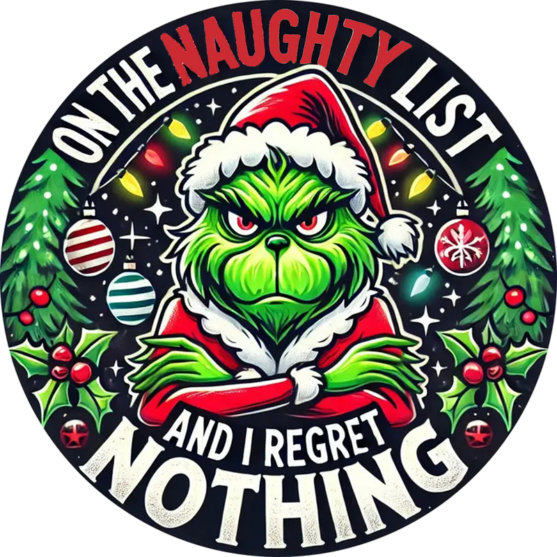 On The Naughty List I Regret Nothing Unique T-Shirt Poster Quote - AI Created One of a Kind Digital Download