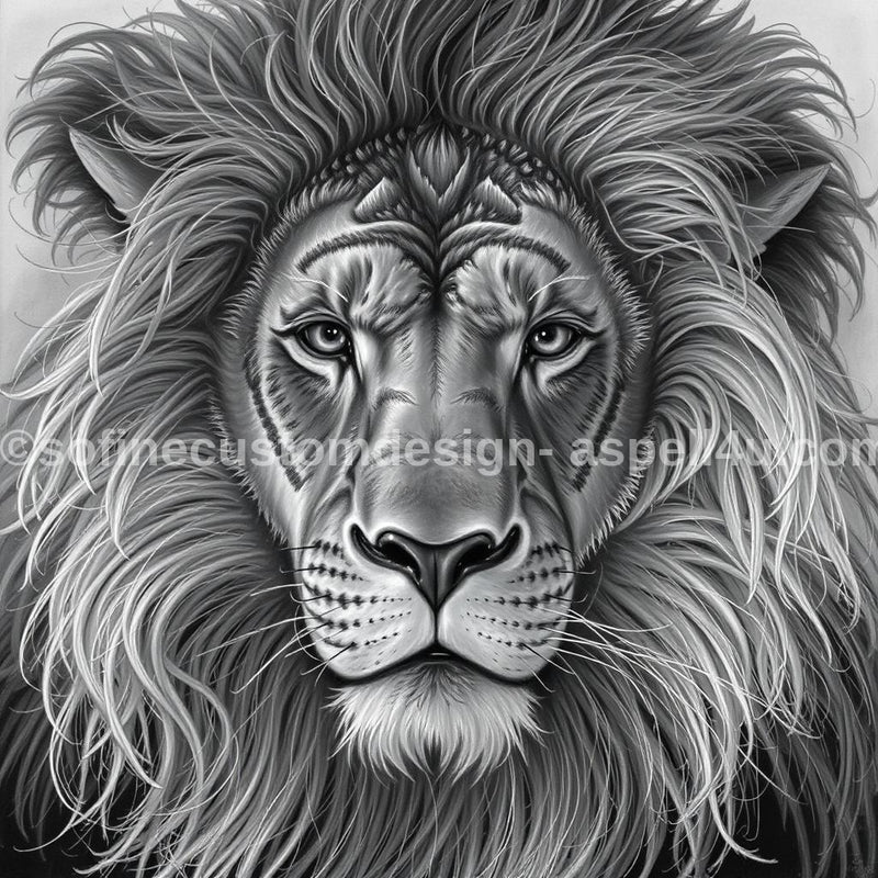 The Face of Lion Pride AI Created One of a Kind Digital Download Canvas Poster Wall Art Print DIY Printable Gift Make Your Own Crafts