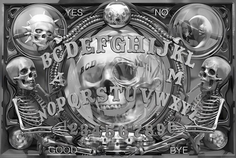 Full Ouija board - Digital Download - Canvas Poster - One of A Kind Print - Custom Made AI Designed