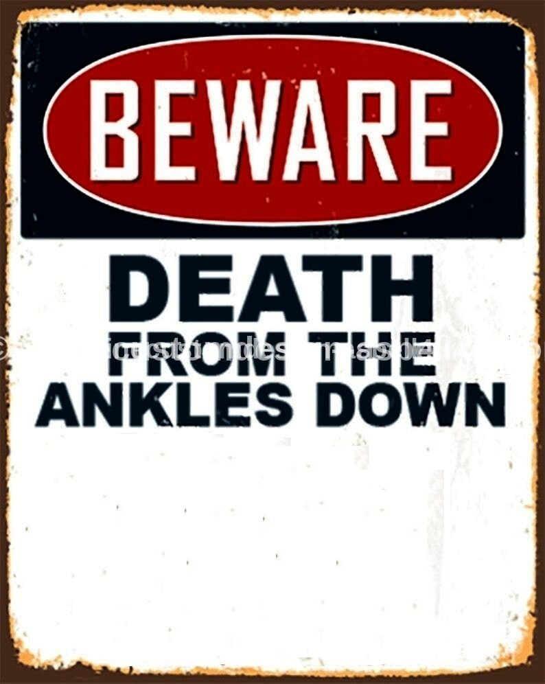 Beware Death From the Ankles Down Dog Warning AI Created One of a Kind Digital Download Canvas Poster Wall Art DIY Printable Craft Supply