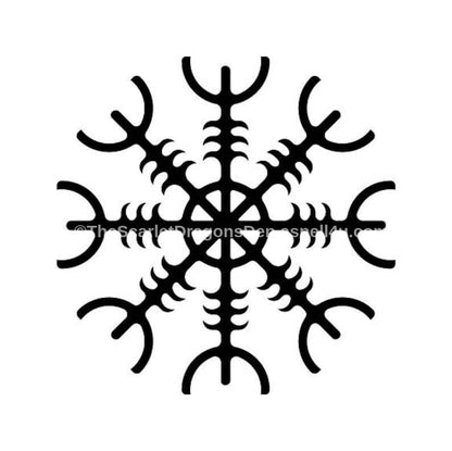 The Helm of Awe Black and White Image PNG for Tattoo Design or Coloring Pages, Sublimation Printable Custom Art - Resizable Instant Download - Digital Download - Canvas Poster - One of A Kind Print - Custom Made AI Designed