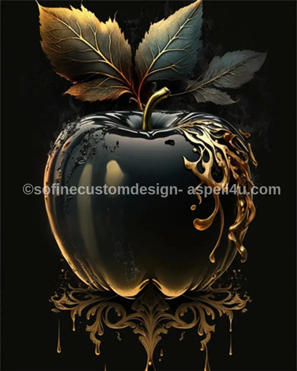 Steampunk Gothic One Bad Apple - Digital Download, AI Assisted Art, DIY Canvas Poster, Wall Art, Digital Gifting, Junk Journal, Cottage Core