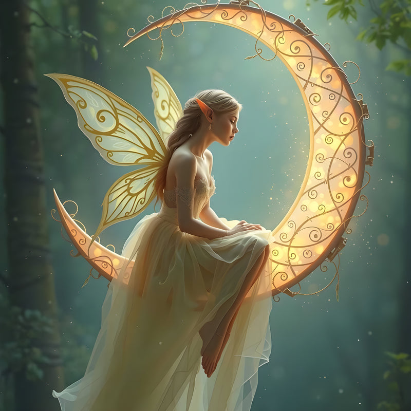 Fairy Moon Butterfly Woman JPEG | Digital Download T-Shirt, Wall Art, Book Cover, Sublimation Design | Mystical Celestial Printable AI Image